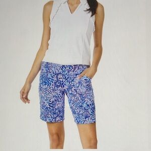 Lily Pulitzer Reid Shorts Calla Lilly Pink High Tides Good Vibes Print  Shorts